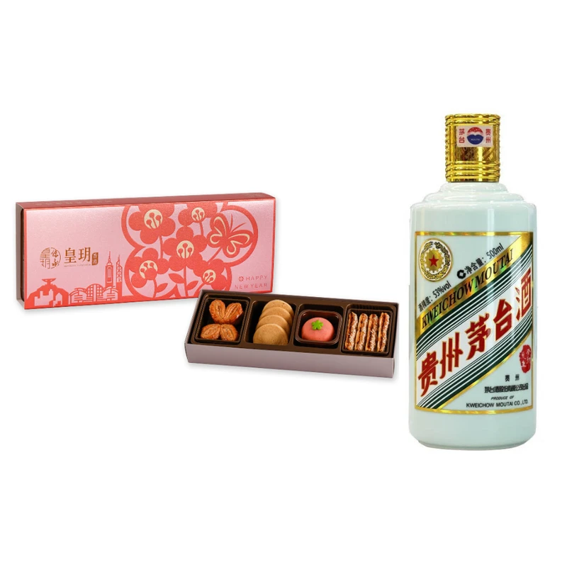 新年限定套裝】貴州茅台53度兔年生肖版500毫升+ 皇玥新年經典精選禮盒