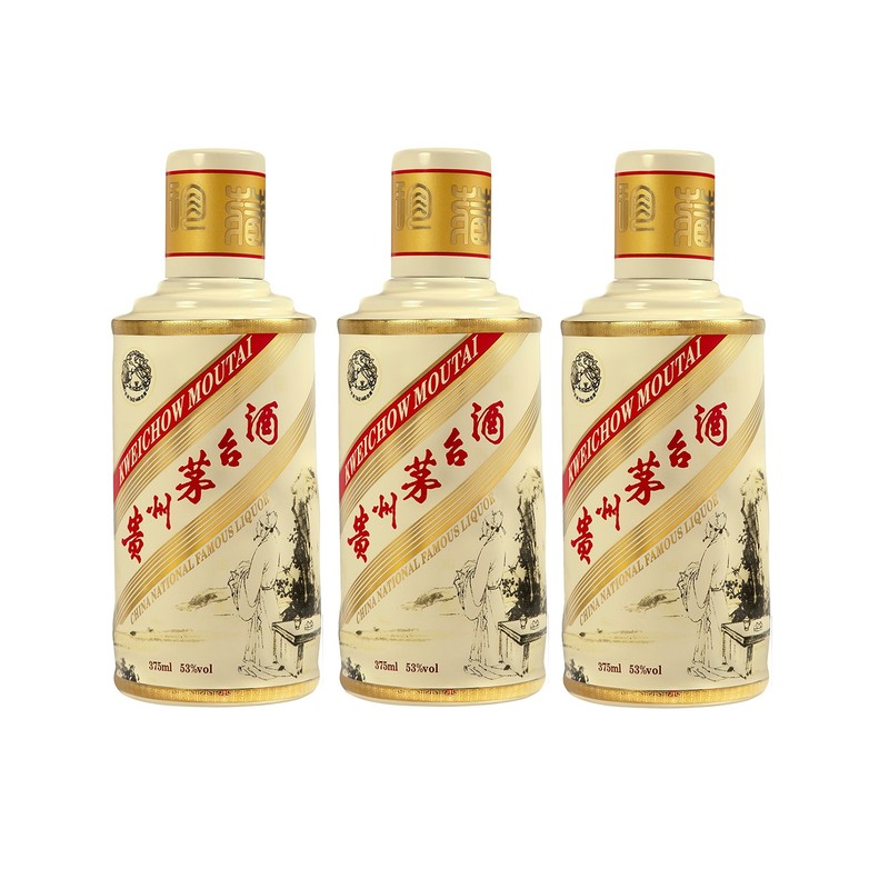Moutai 53度茅台國酒典藏李白紀念版375毫升x 3丨Kweichow Moutai