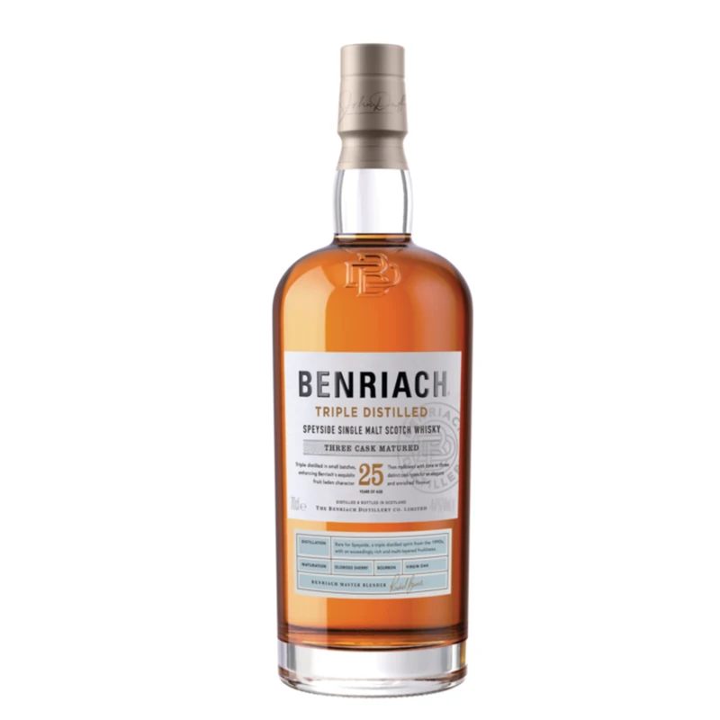 BenRiach 班瑞克25年三重蒸餾蘇格蘭單一麥芽威士忌700毫升(旅遊零售